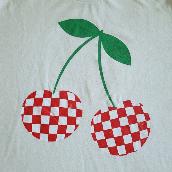 Grayson Threads🧵 Double✌ Checkerboard Cherries🍒 Graphic Tee👕 - NWT - Picture 10 of 11
